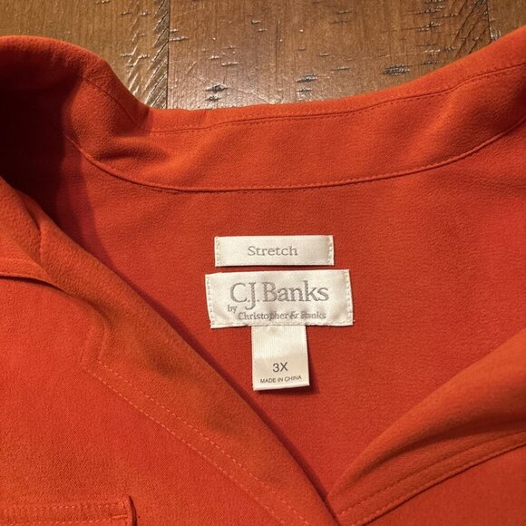 CJ Banks Orange Suade Light Jacket Size 3X - Picture 4 of 8